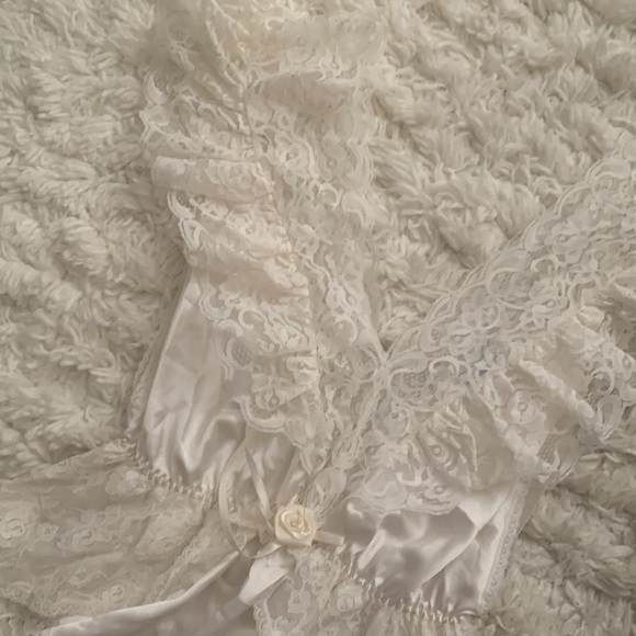 VINTAGE 80s 90s Ivory Lace Teddy - Picture 5 of 6